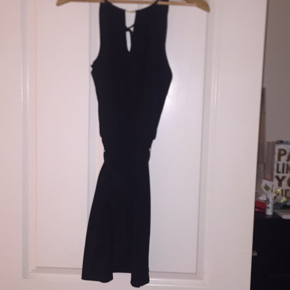 Black minidress with front and back “keyhole”
